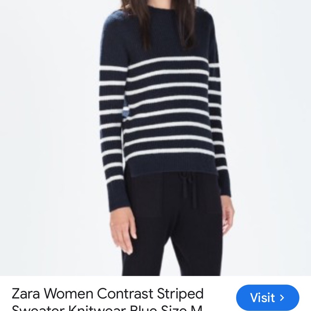 Zara Women's Black Striped Sweater